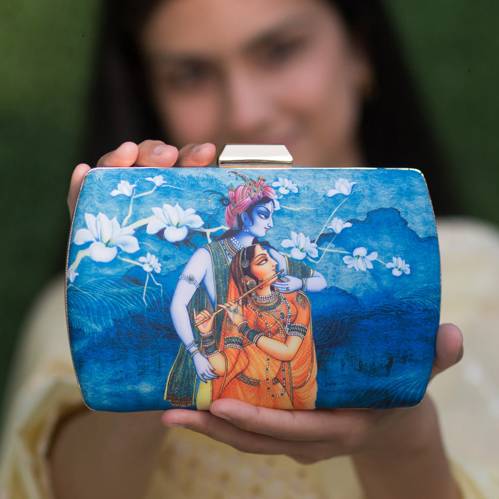 Majestic Radha Krishna Printed Clutch