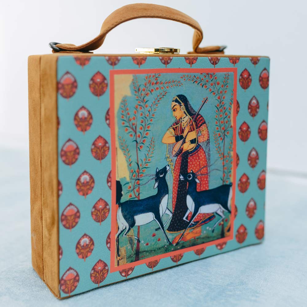 Artklim Miniature Art Print Suitcase Style Clutch Bag