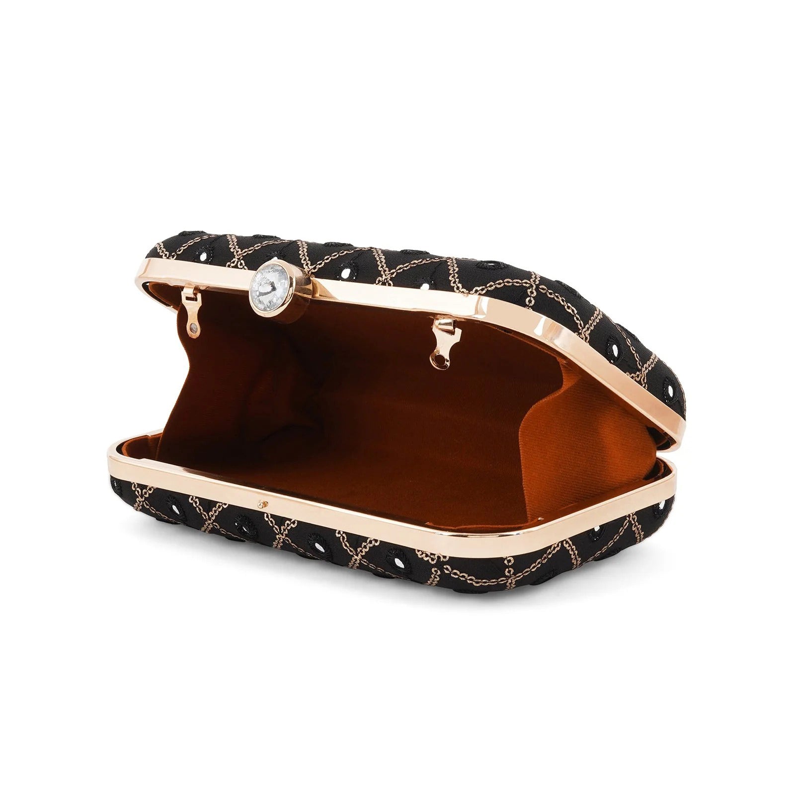 Black Emboridered Clutch