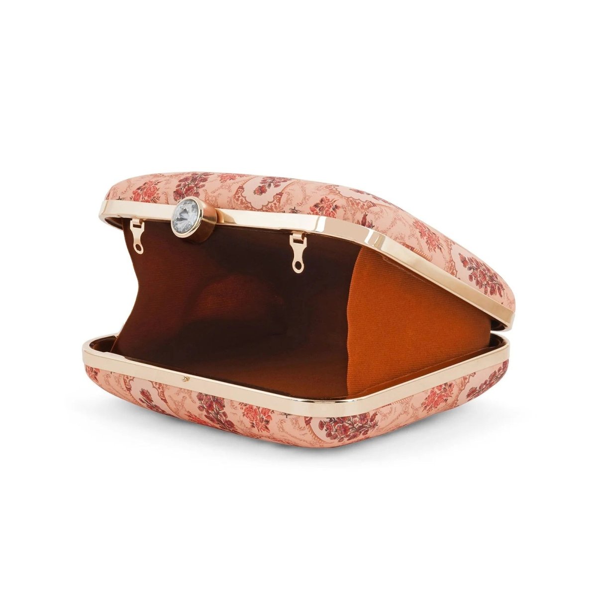 Artklim Peach Printed Clutch