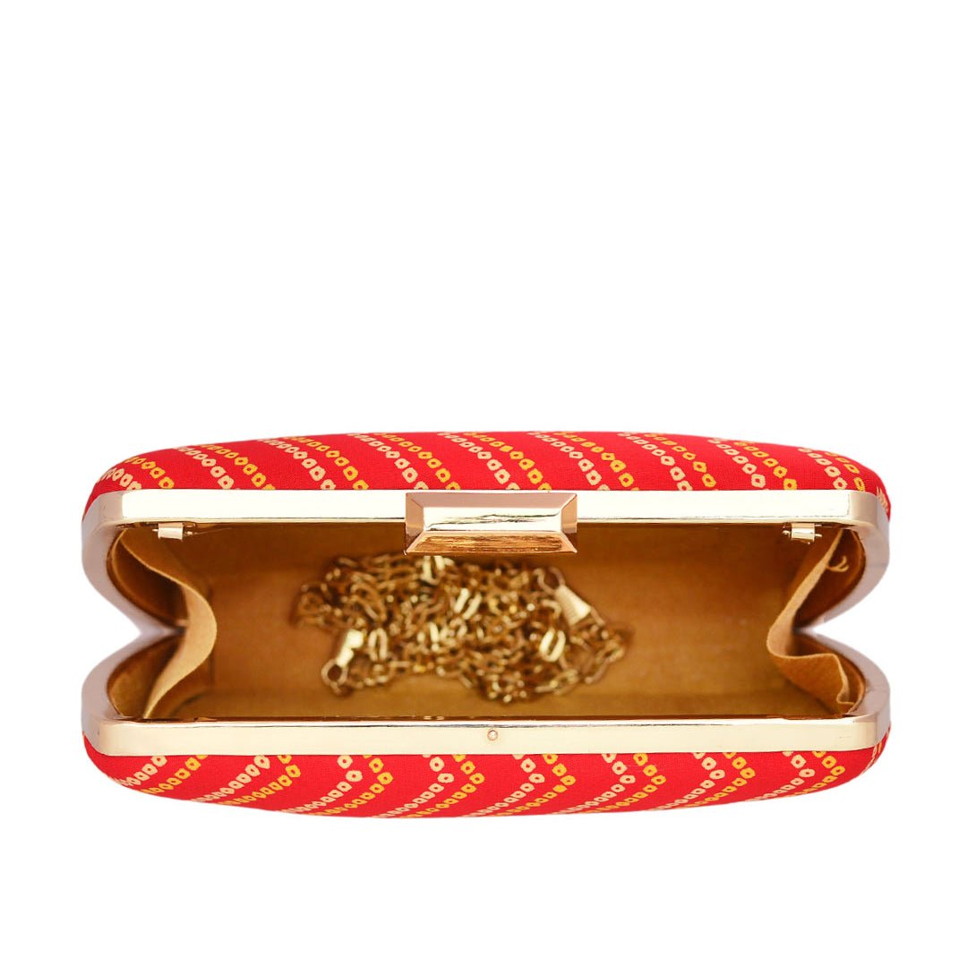 Red Zigzag Fabric Clutch