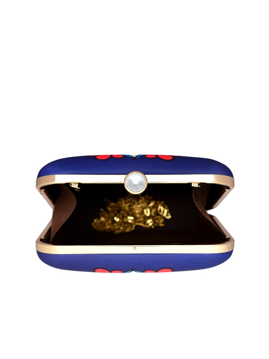 Artklim Dark Blue Mandala Printed Clutch
