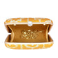 Yellow Fabric Printed Clutch