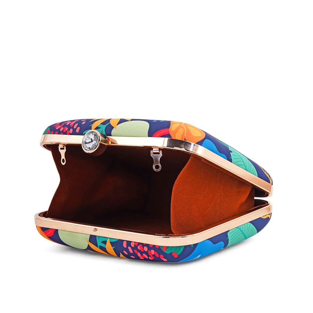 Multi Leaf Printed Clutch