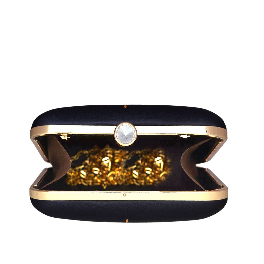 Orange-White Evil Eye Printed Clutch