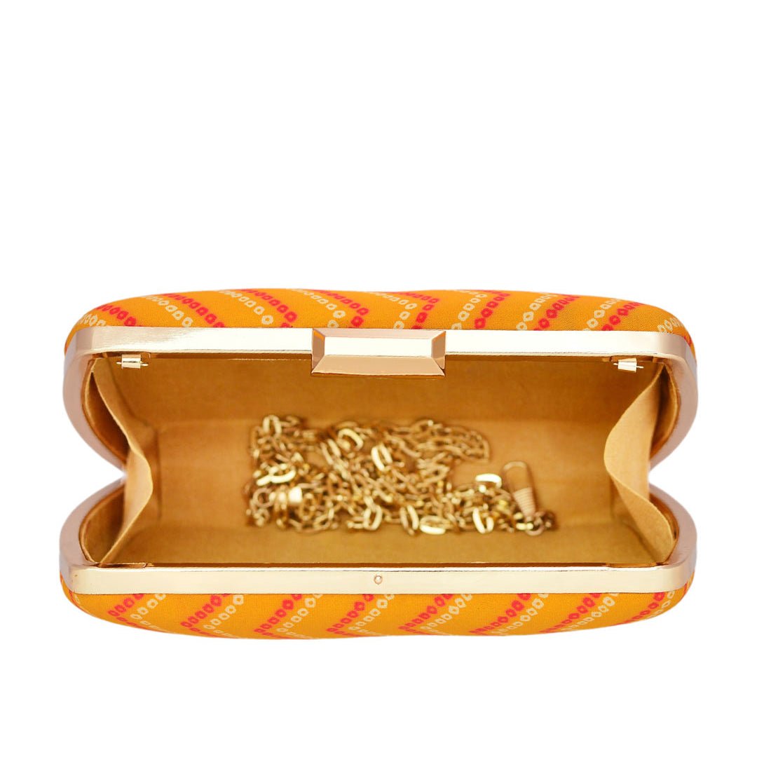 Yellow Zigzag Fabric Clutch