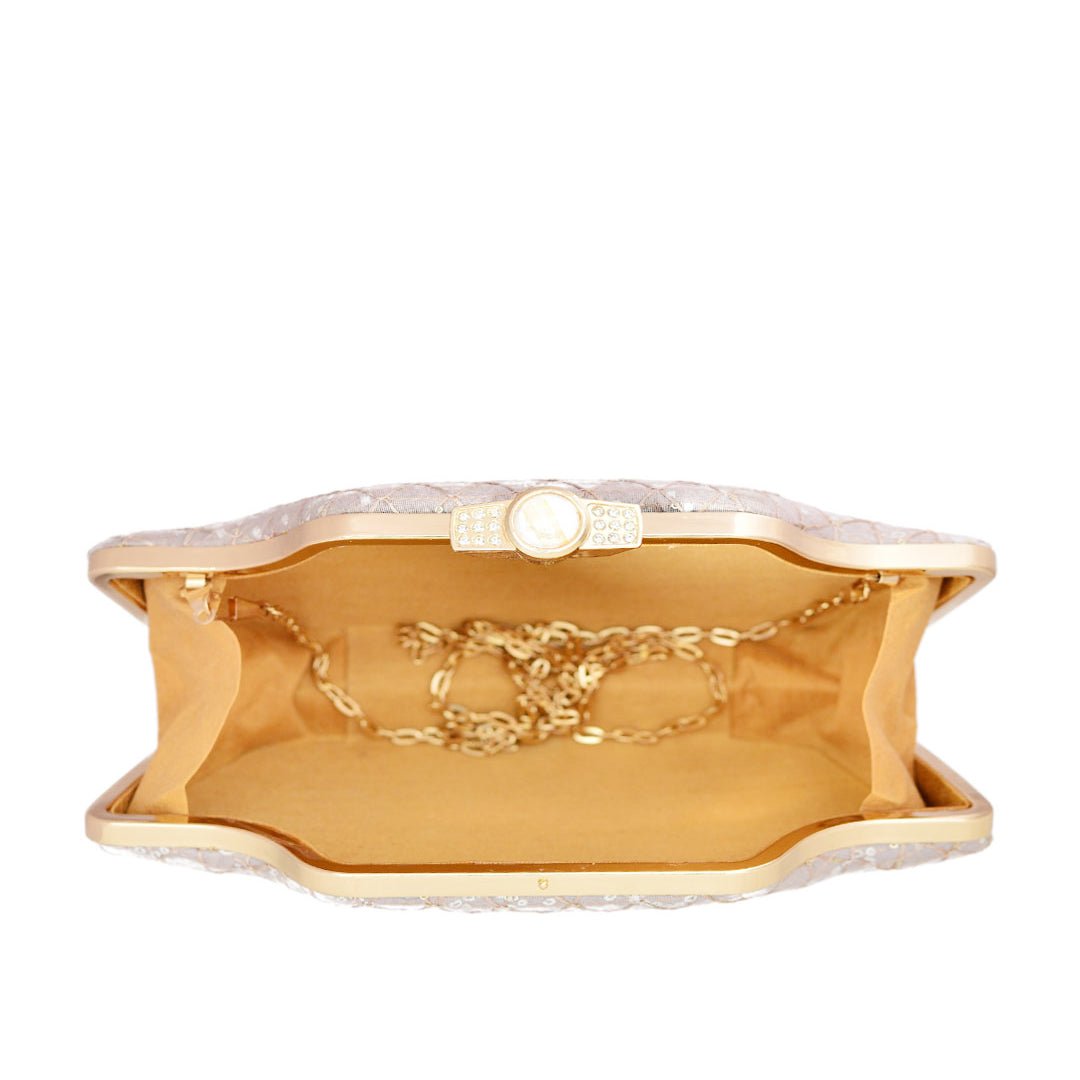 Grey Embroidered Clutch