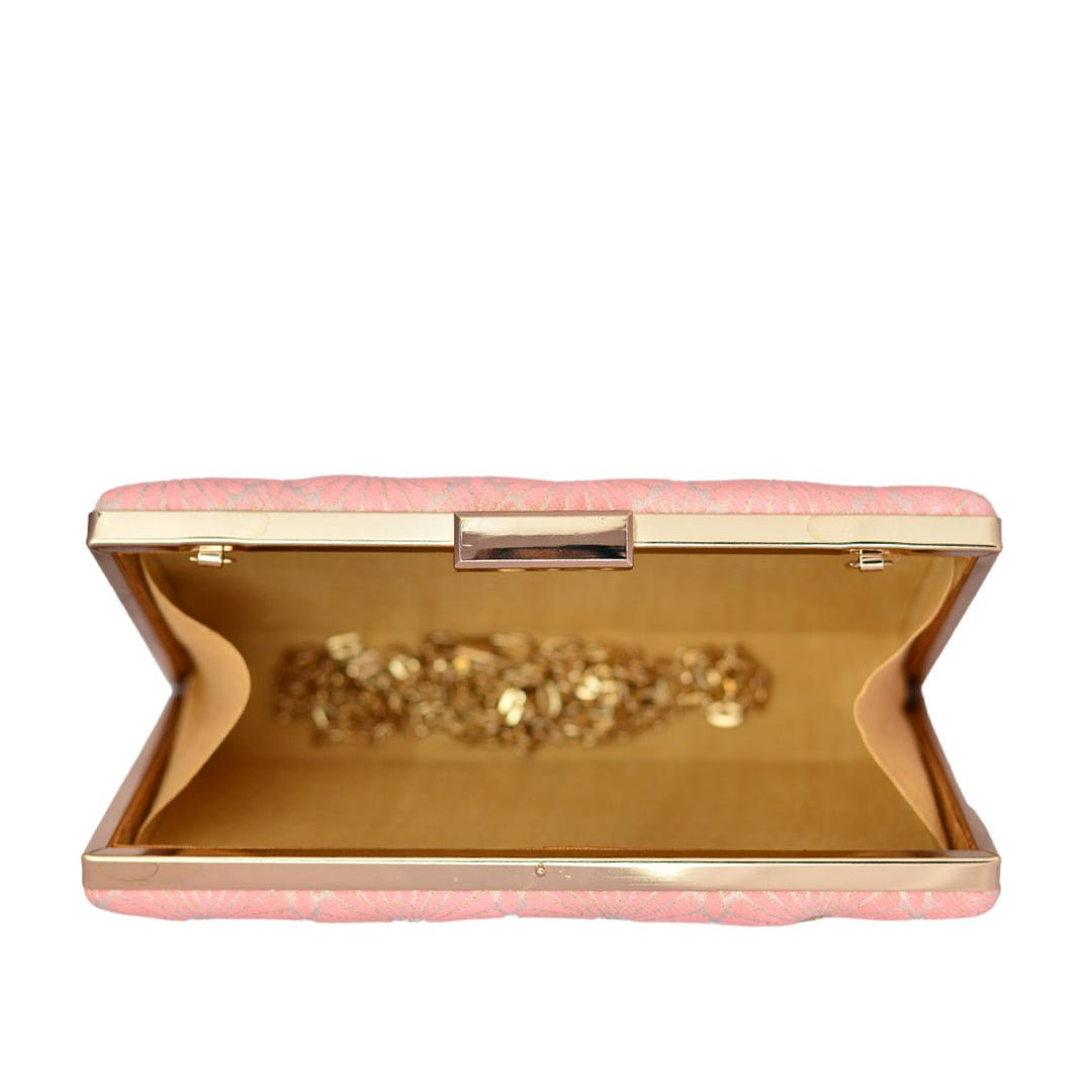 Pink Brocade Clutch