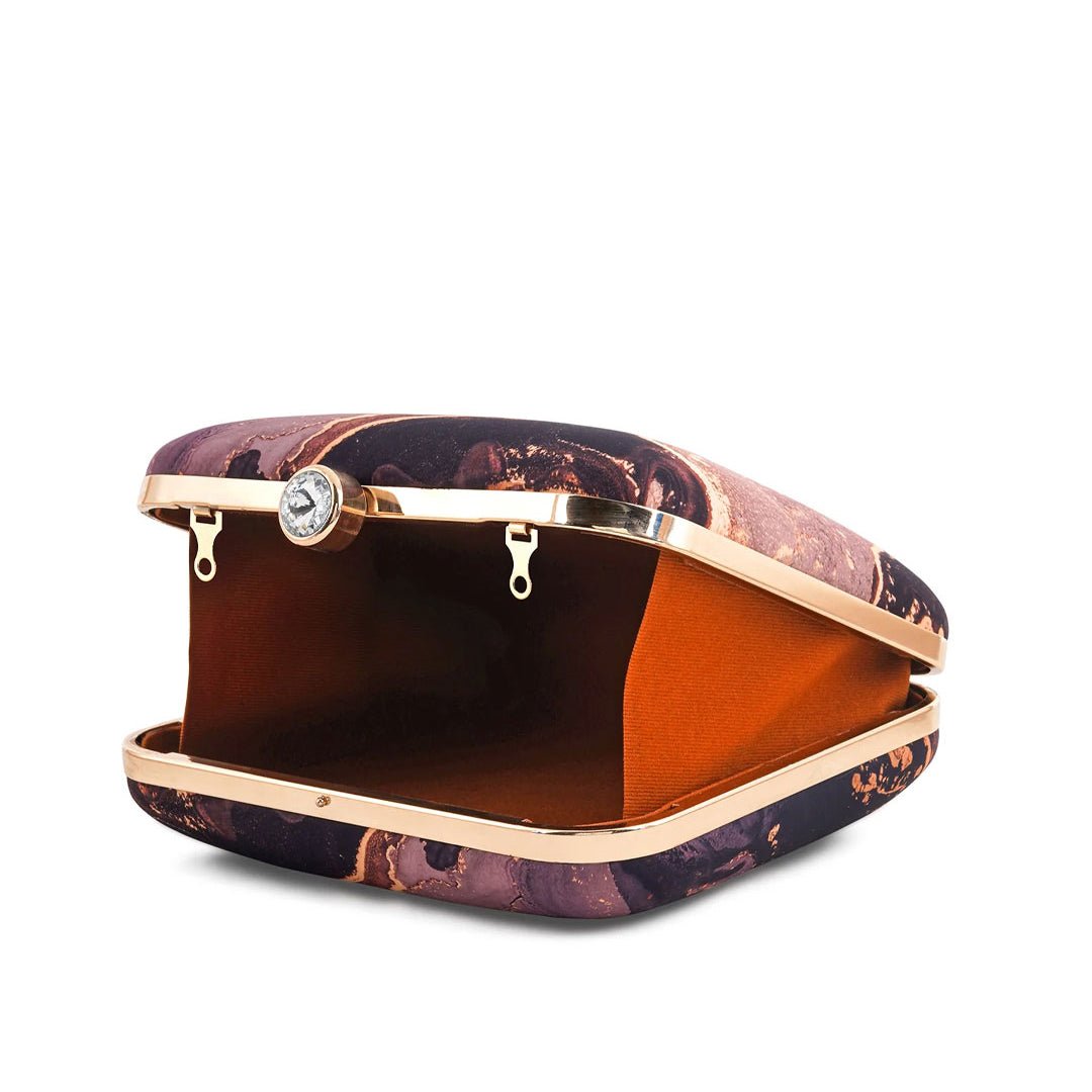 Black Resin Printed Clutch