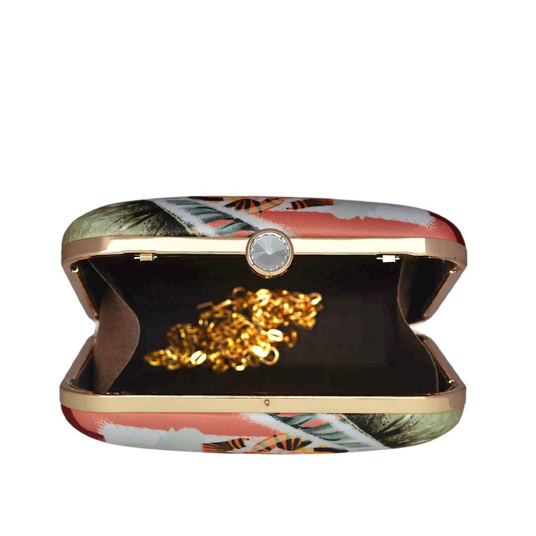 Dreamy Woman Portrait Printed Clutch