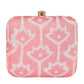 Pastel Pink Fabric Printed Clutch