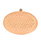 Peach Embroidered Oval Clutch