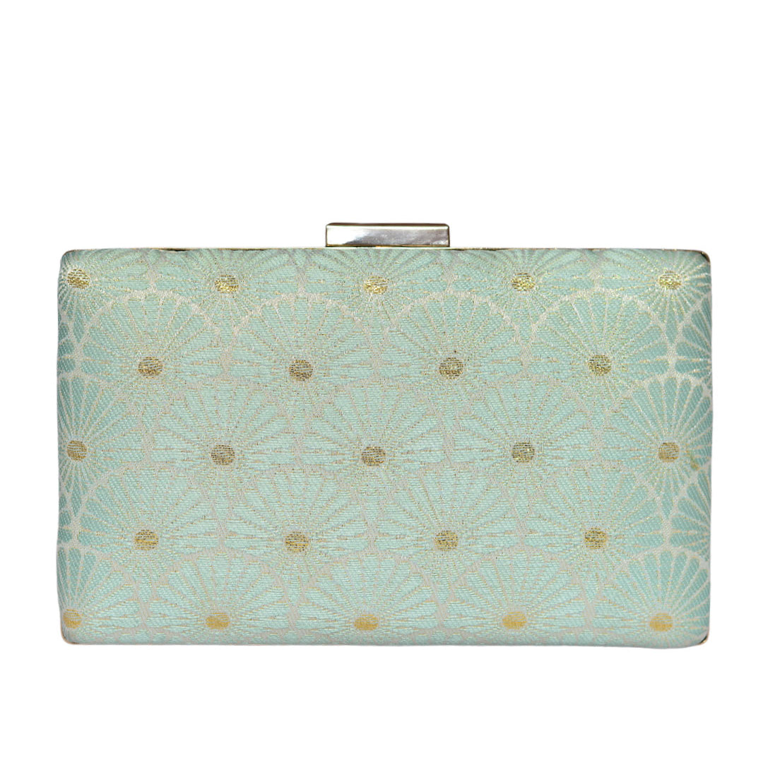 Blue Brocade Clutch