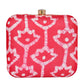 Red Fabric Printed Clutch