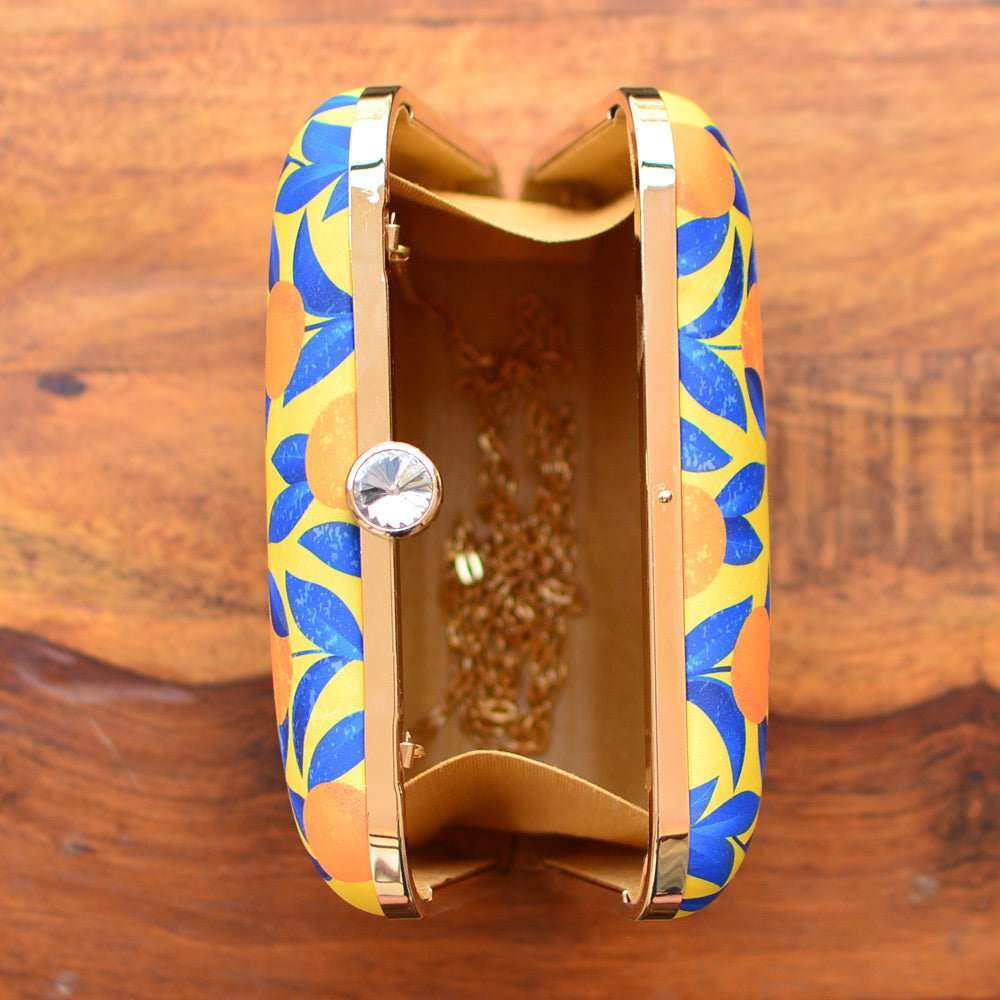 Artklim Orange Girl Printed Clutch
