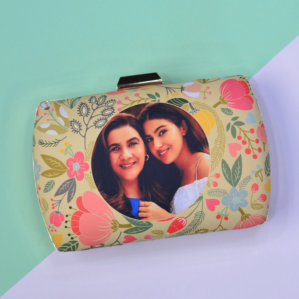 Customised Mother's Day Floral Printed Clutch