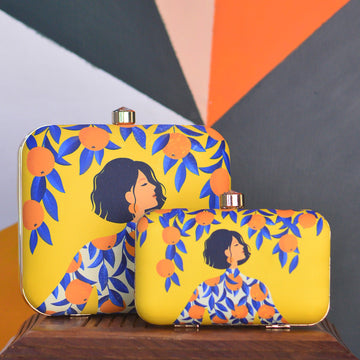 Mother Daughter Twinning Printed Clutch