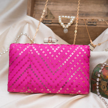 Artklim Fancy Fluorescent Pink Clutch