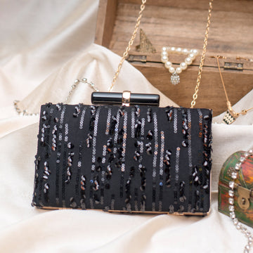 Artklim Black Sequin Clutch