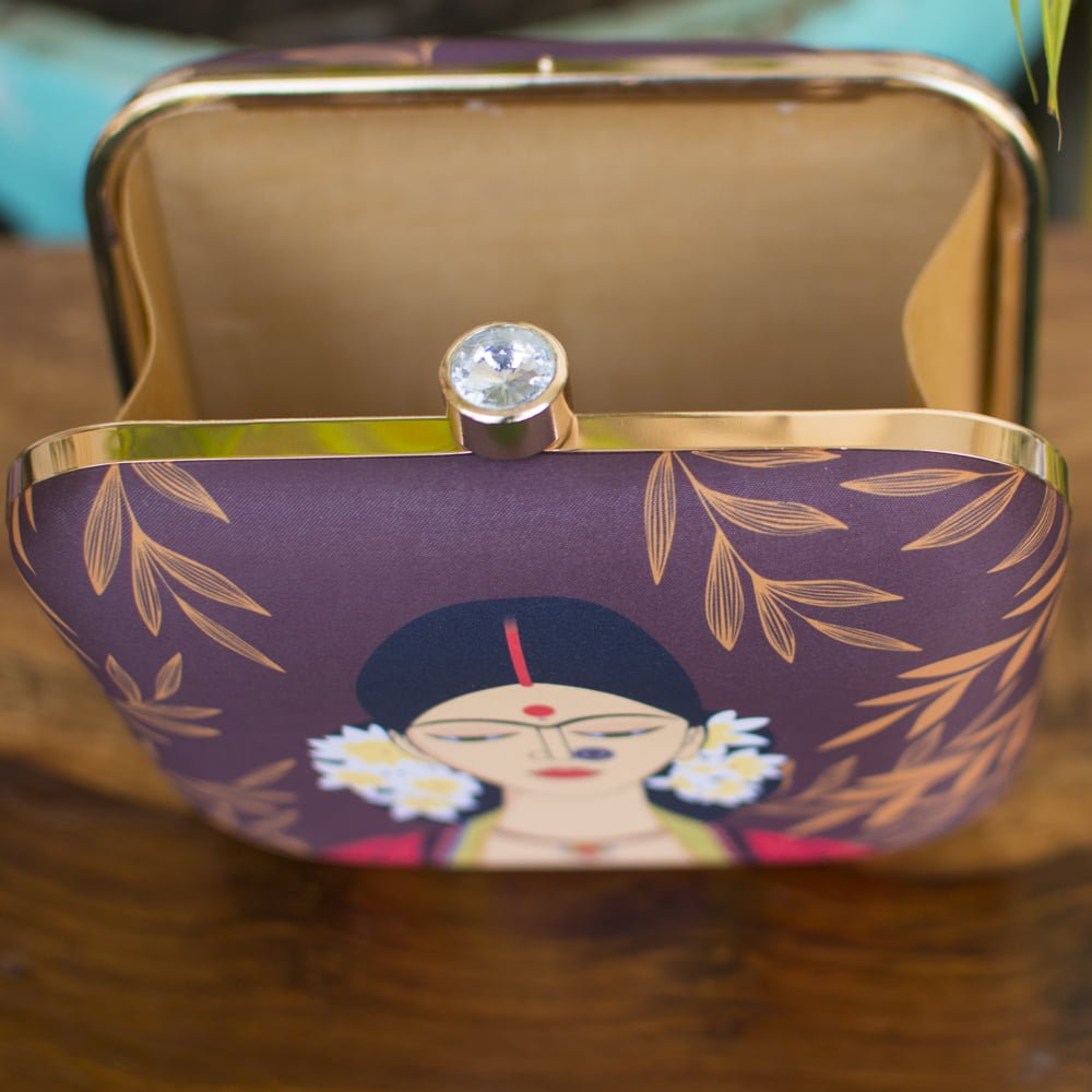 Artklim the Portrait of Indian women Printed Clutch