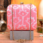 Pastel Pink Fabric Printed Clutch