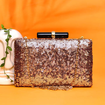 Bronze Sequins Clutch