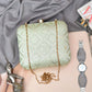 Pista Green Embroidered Clutch