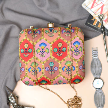 Multi-color Floral Clutch