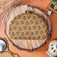 Yellow Embroidered Moon Clutch