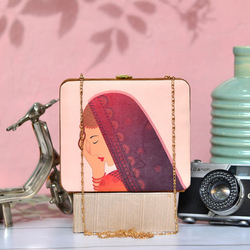 Indian Woman Portrait MDF Clutch