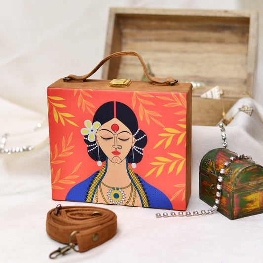 Artklim Simple & Bold Women Print Suitcase Style Clutch Bag