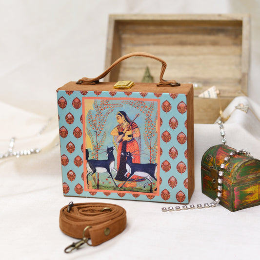 Artklim Miniature Art Print Suitcase Style Clutch Bag