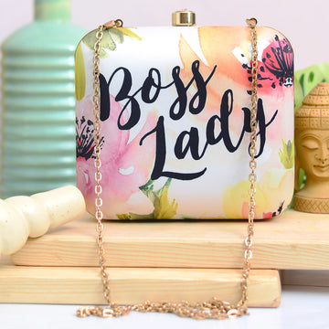 Boss Lady Printed Clutch