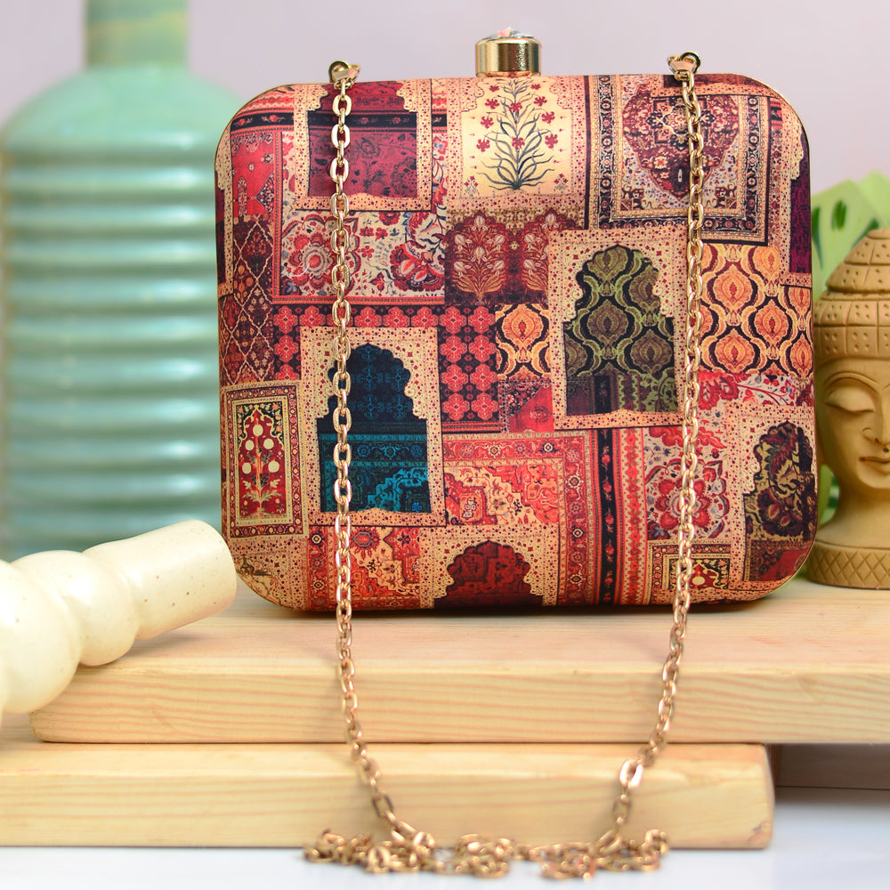 Intricate mandala printed clutch bag by Assortia | The Secret Label