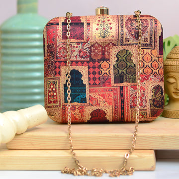 Artklim Mughal Style Doors Printed Clutch