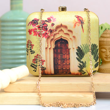 Floral Door Print Clutch