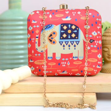 Artklim Quirky Elephant Printed Clutch