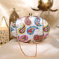 White Paisley Fabric Clutch