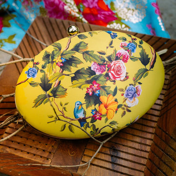 Artklim Yellow Birds Floral Clutch