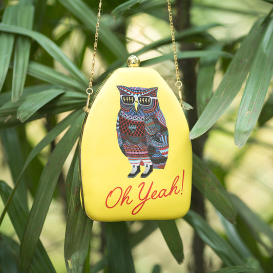Oh Yeah Owl Printed Clutch