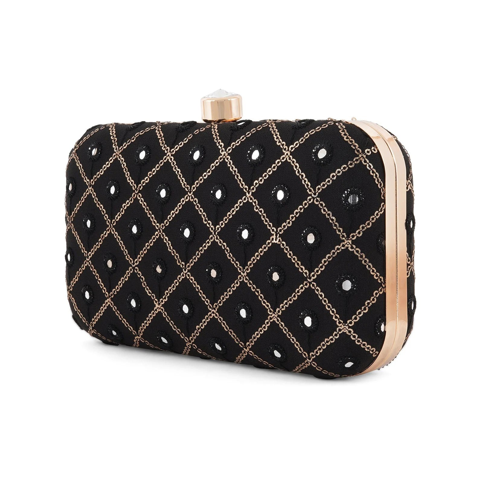Black Emboridered Clutch
