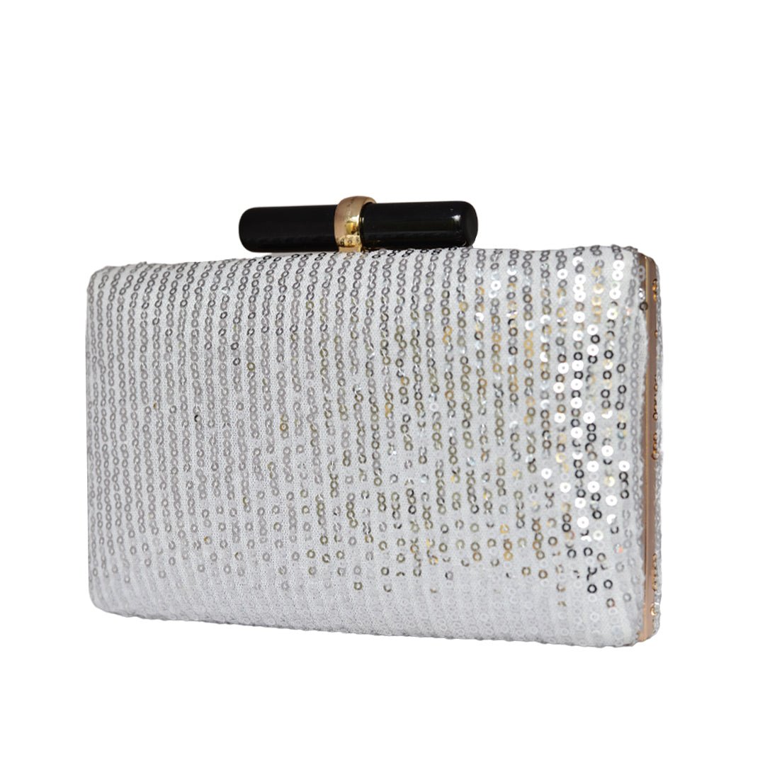 Silver Sequins Clutch