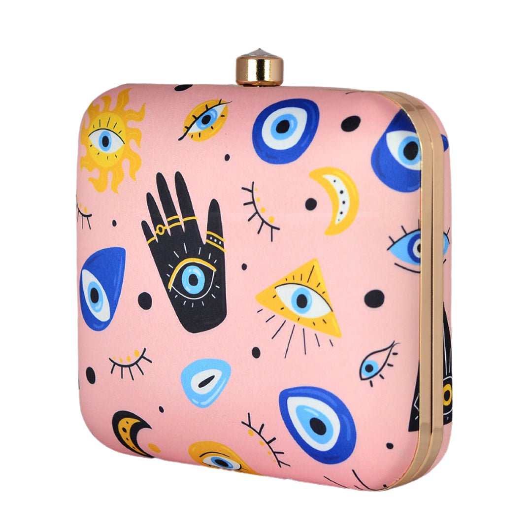Multi Evil Eye Printed Clutch