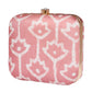 Salmon Pink Fabric Printed Clutch