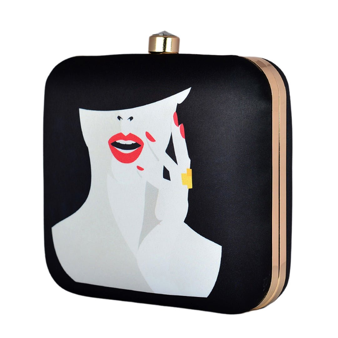 Half Face Women Printed Clutch