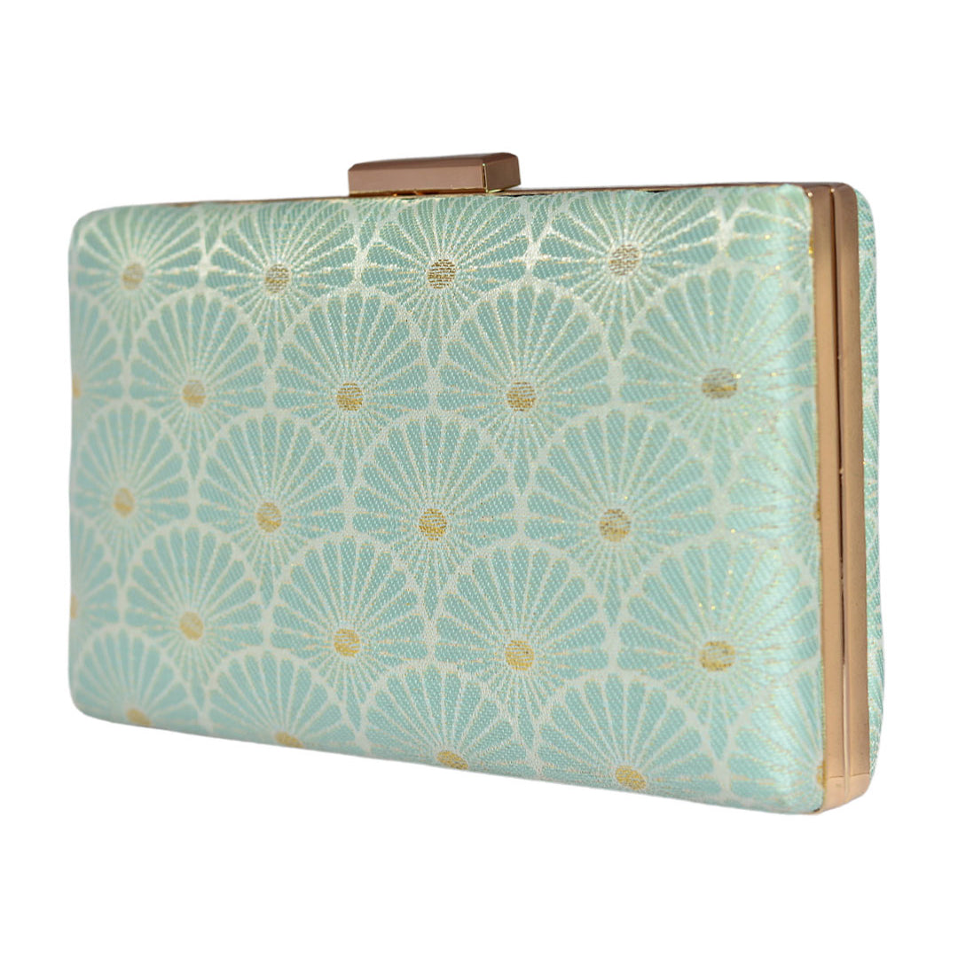 Blue Brocade Clutch