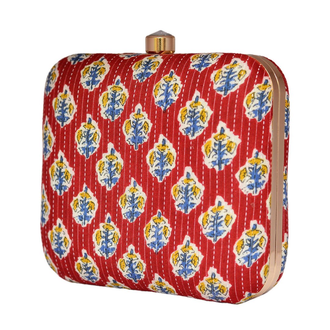 Maroon Fabric Clutch