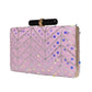 Pink Zigzag Sequins Clutch