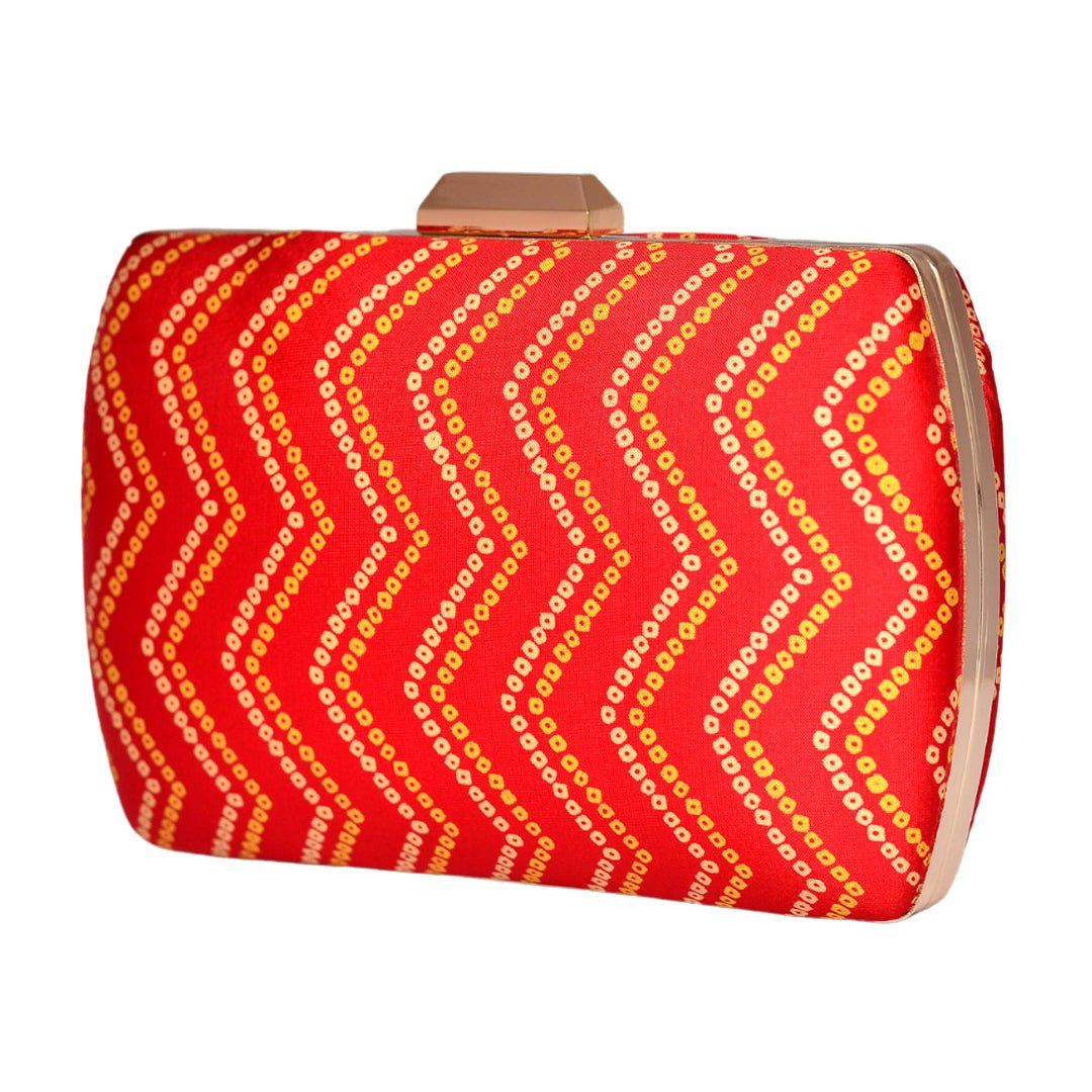 Red Zigzag Fabric Clutch
