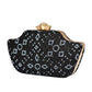 Black Embroidered Clutch